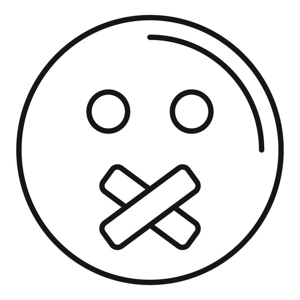 Censored face showing keeping silence with adhesive tape on mouth vector