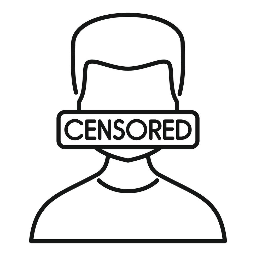 Censored person with sign covering mouth showing censorship vector
