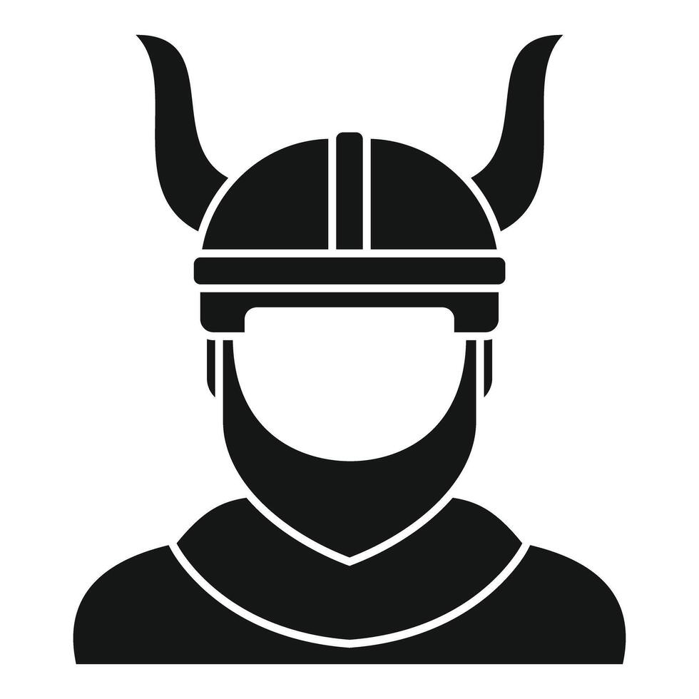 Viking warrior wearing horned helmet and beard vector