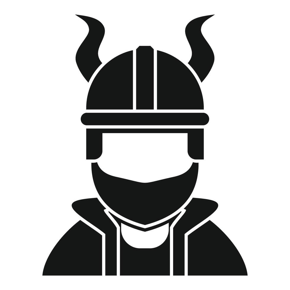 Viking warrior wearing horned helmet and beard, a symbol of norse power vector