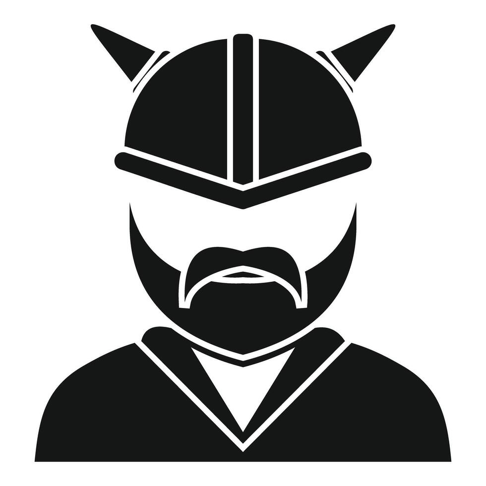 Bearded viking warrior wearing horned helmet is ready for battle vector