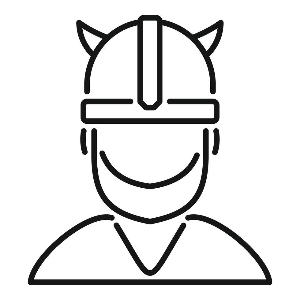 Smiling viking warrior with horned helmet, a symbol of norse mythology vector