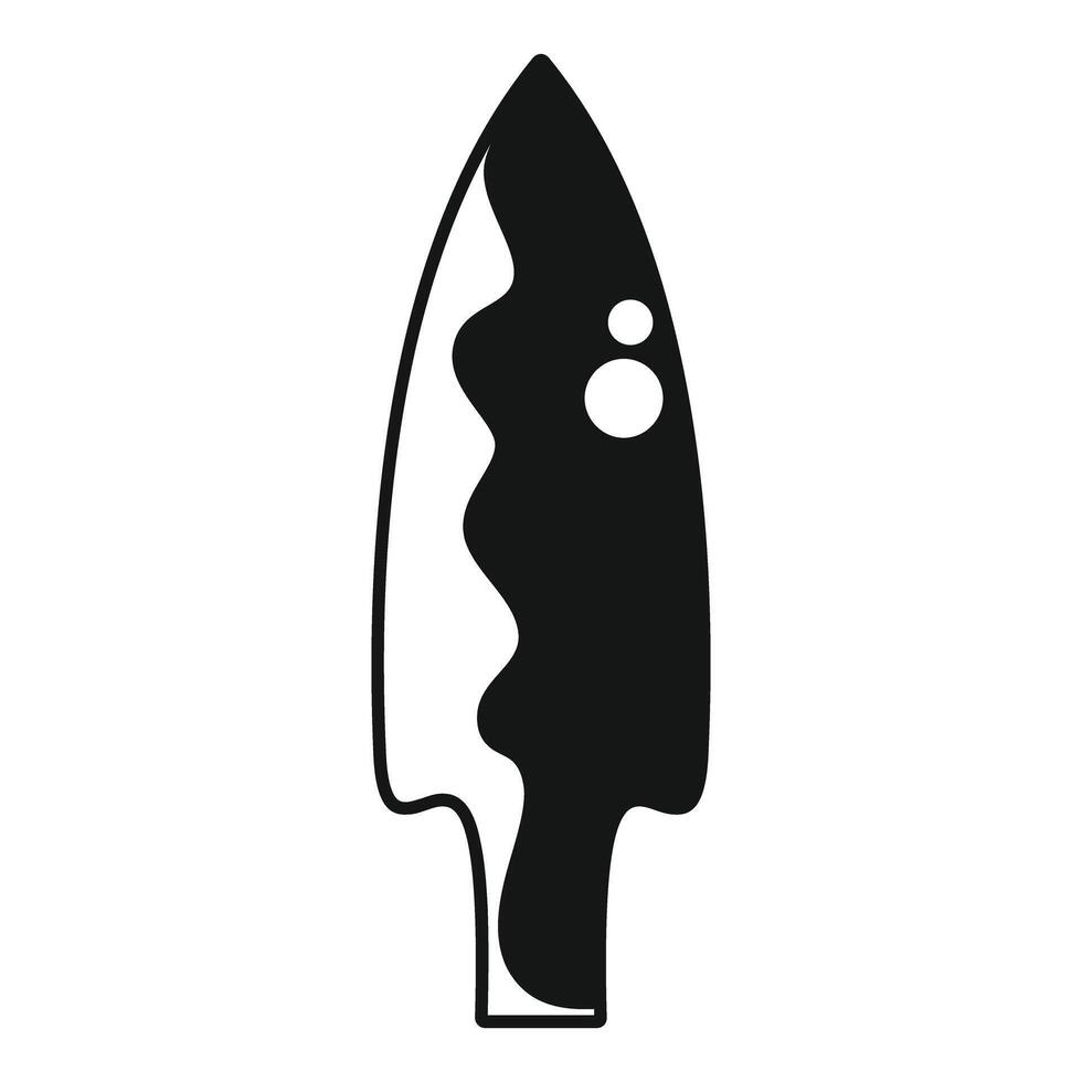 Black and white surfboard with wavy design and two circles representing grip vector