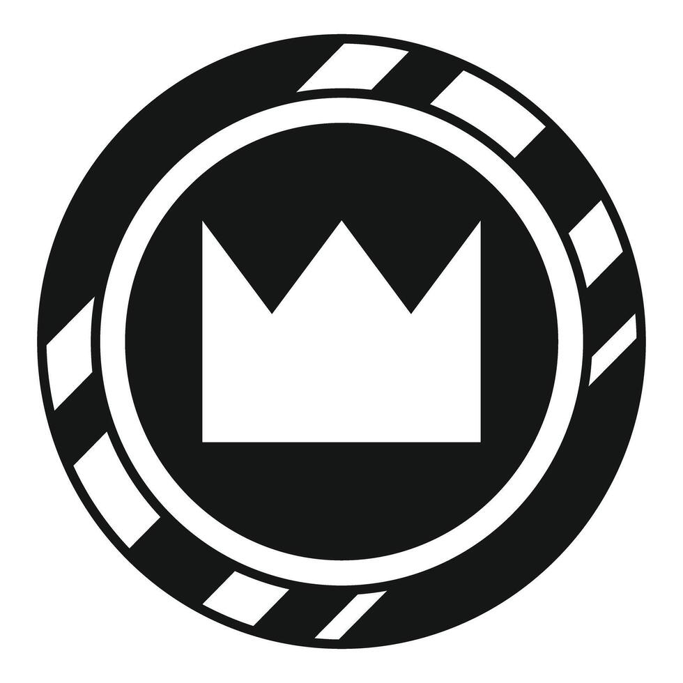 Crown token representing royalty, power, and casino games vector
