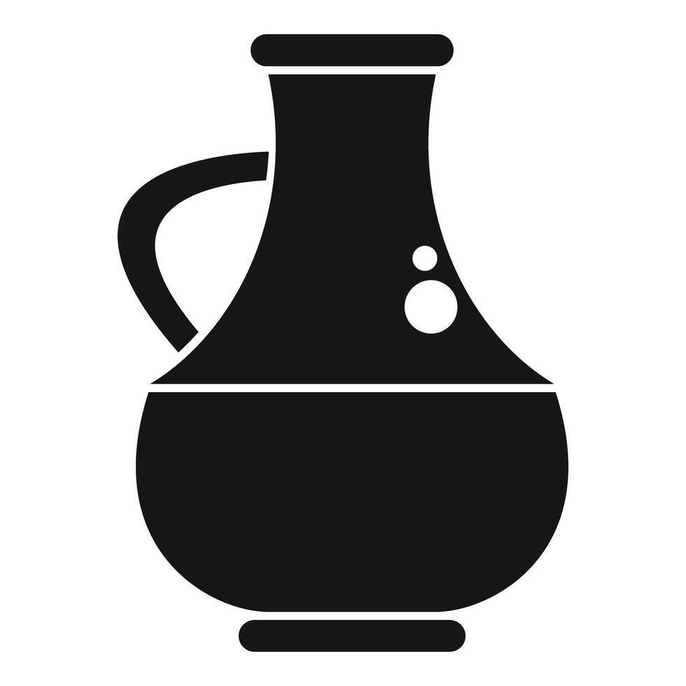 Black jug with handle and narrow neck containing liquid with bubbles vector