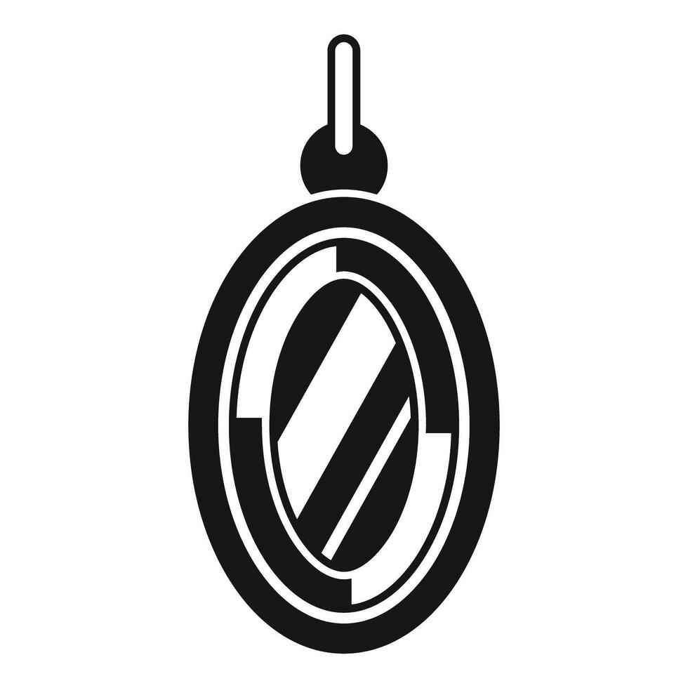 Oval mirror hanging with hook reflecting light vector