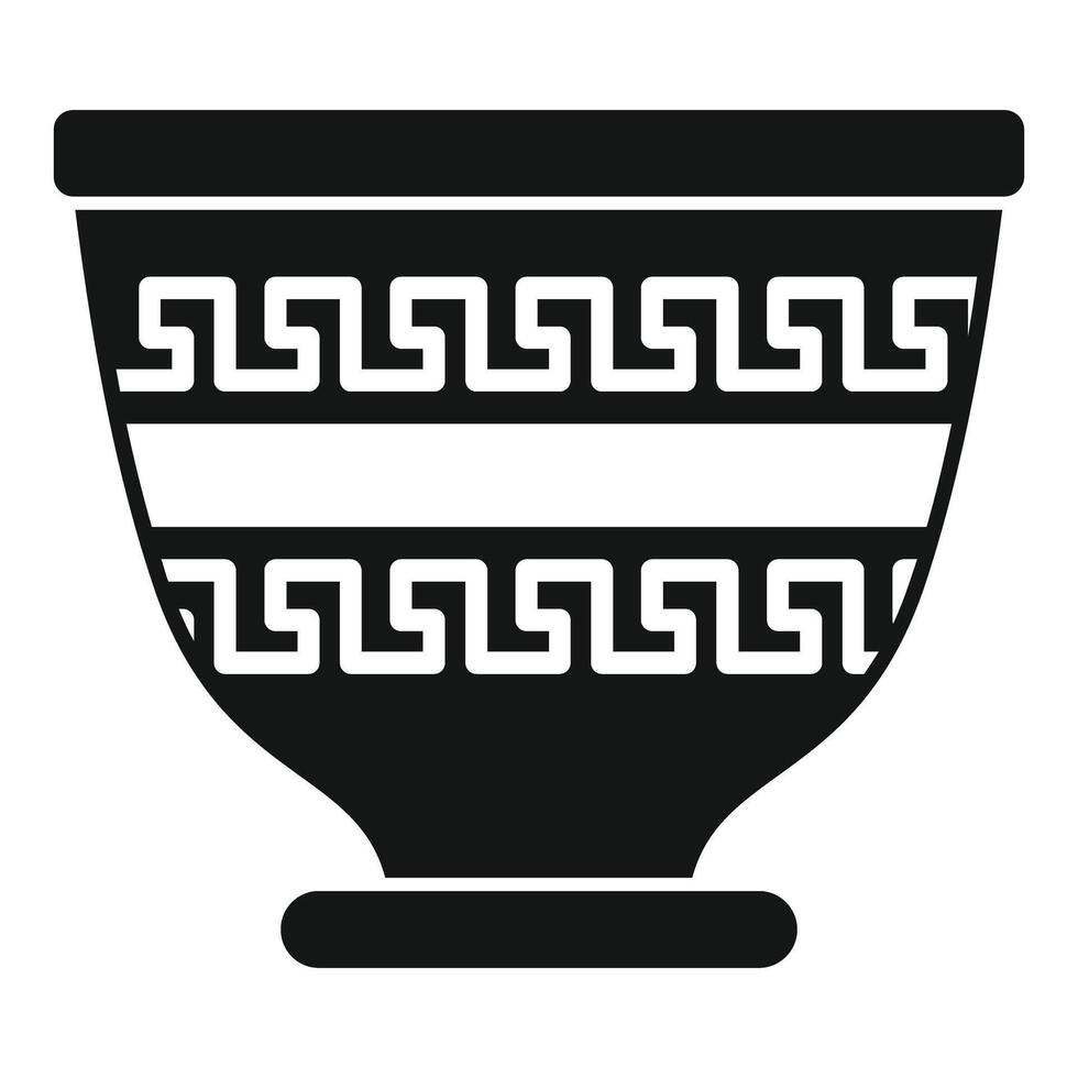 Ancient greek bowl with meander pattern showing traditional pottery vector