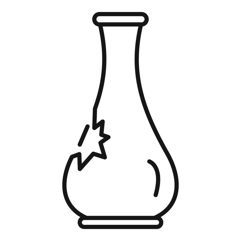 Broken vase exhibiting a crack and damage signifying fragility vector