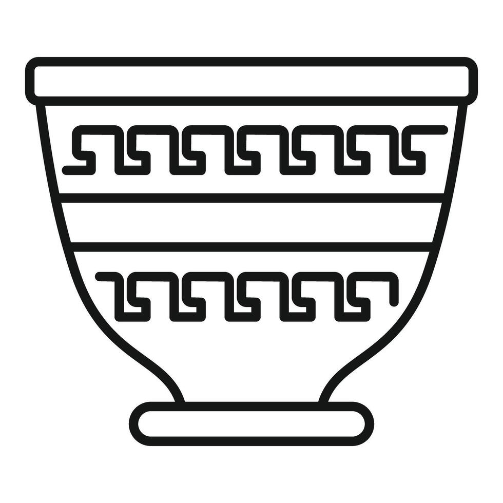 Ancient greek pottery with traditional geometric decoration representing culture and history vector