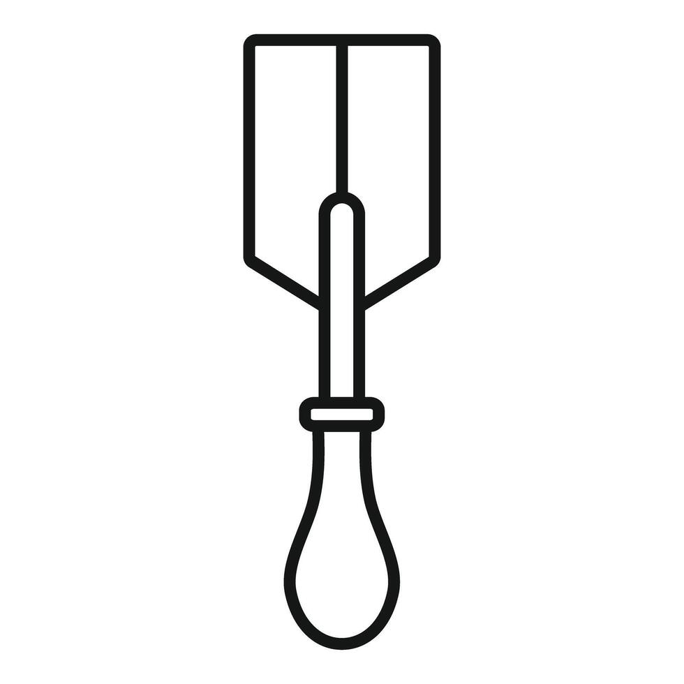 Handheld putty knife with wooden handle for construction and repairing vector