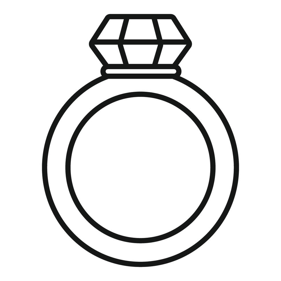 Diamond ring symbolizing love and commitment on white background vector