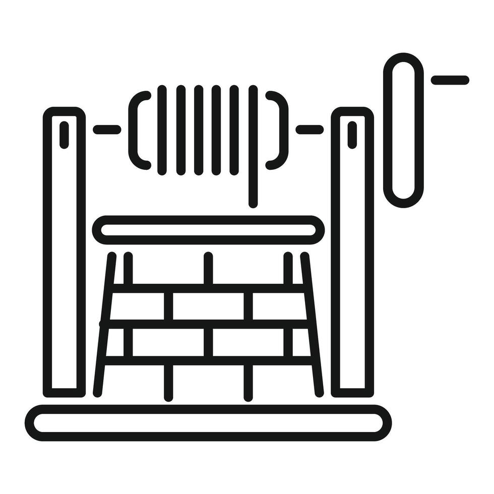 Processing fiber with traditional spinning machine using rotating handle and wooden structure vector