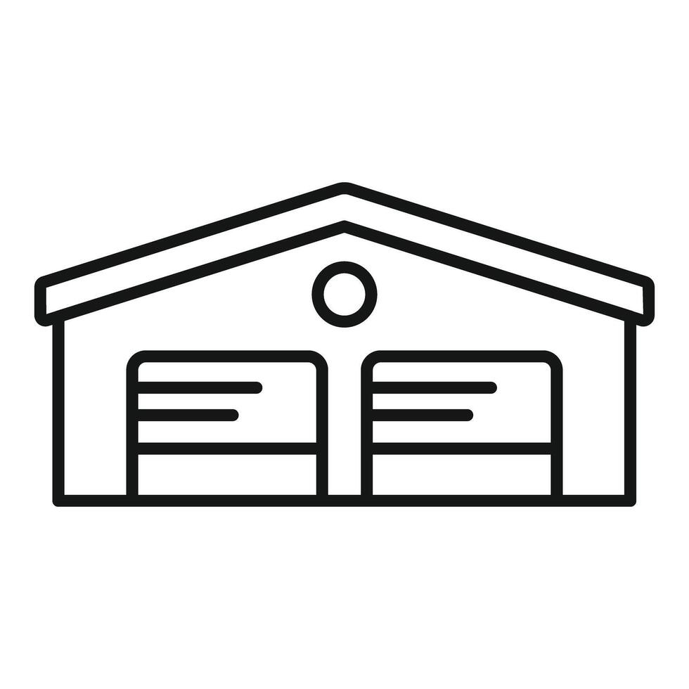 Double garage building with closed doors representing storage or parking space vector