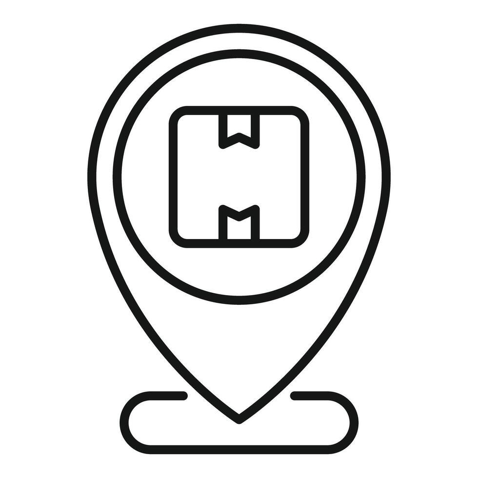 Location pin pointing parcel tracking on map vector