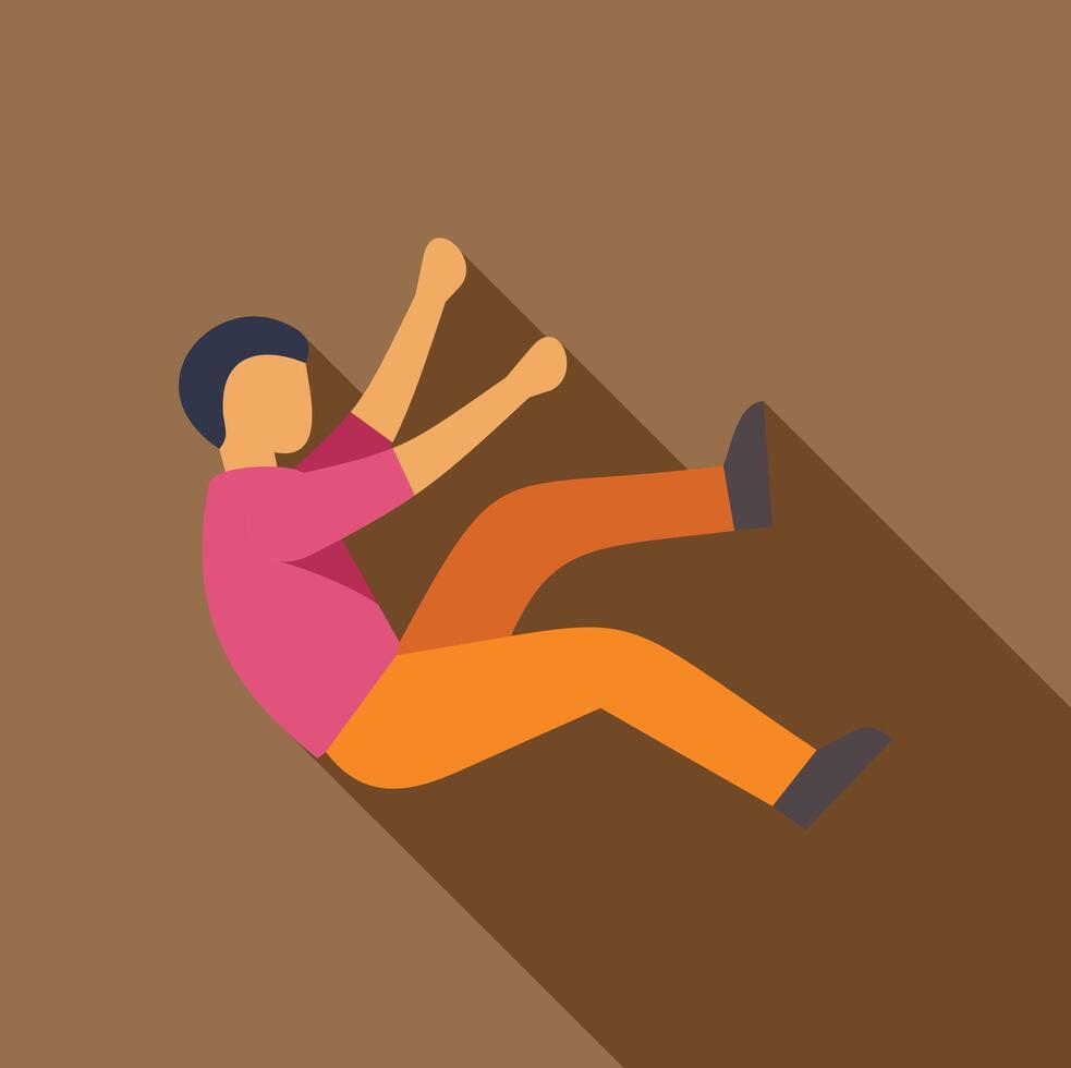 Man falling down with outstretched arms and legs, loss of balance concept vector