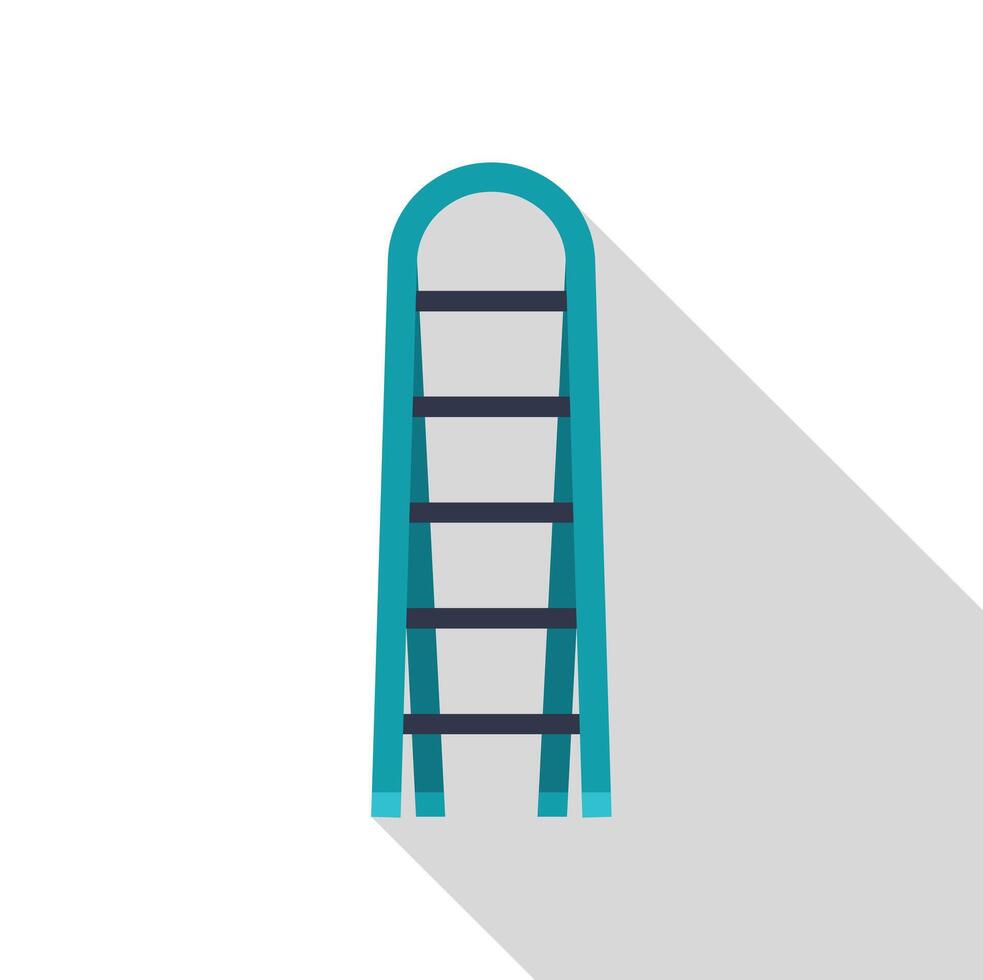 Step ladder standing with long shadow, reaching new heights vector