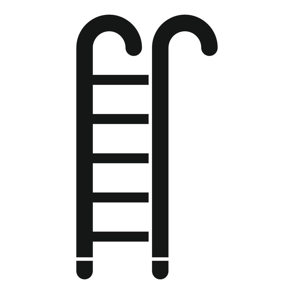Pool ladder with handrail providing safe access for swimmers vector