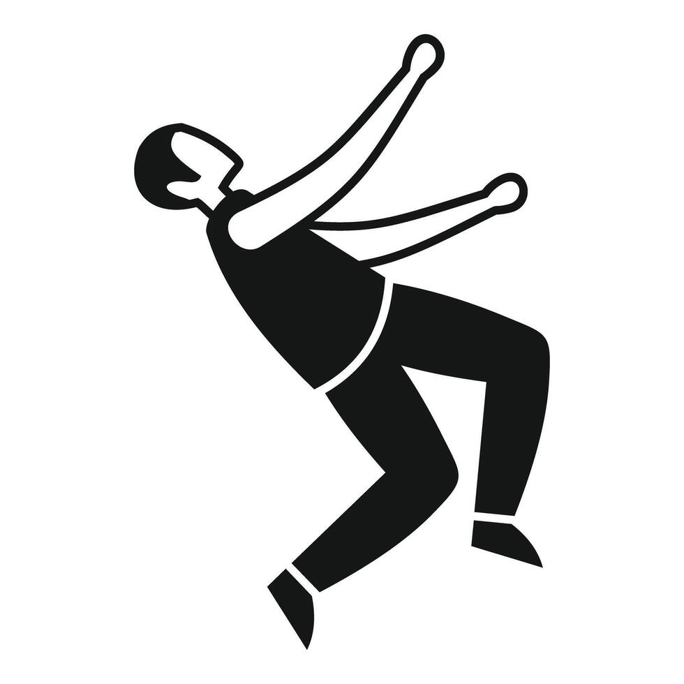 Man falling down with legs and arms outstretched icon vector