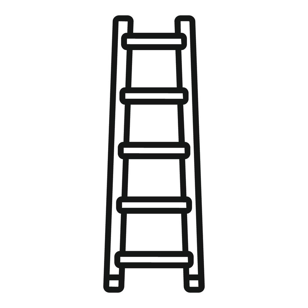 Portable ladder standing upright, ready for use in construction or maintenance projects vector