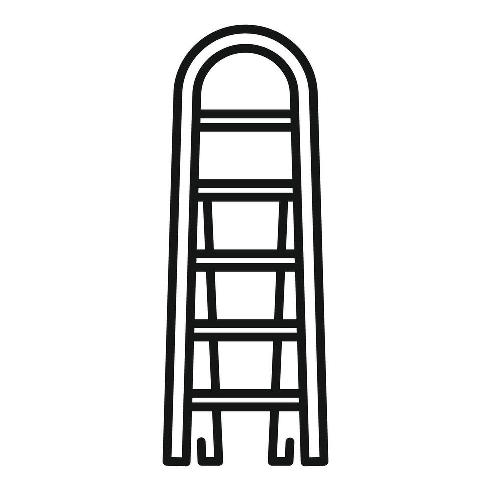 Folding ladder with handrails standing on white background vector