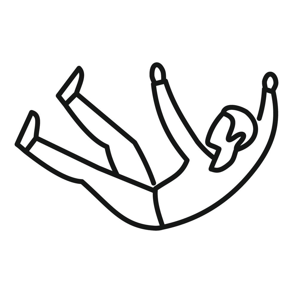 Happy businessman falling down celebrating success with arms up in the air vector