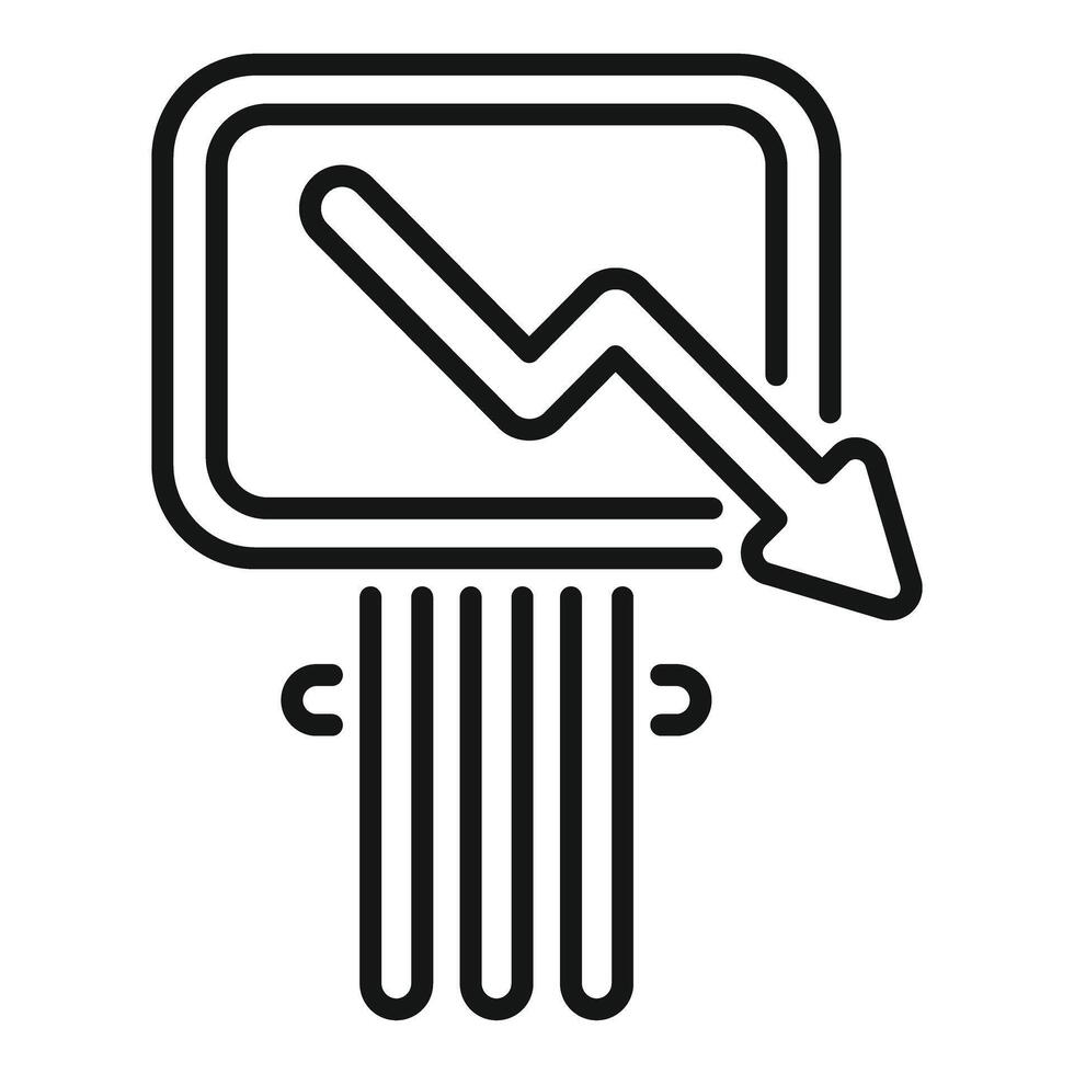 Decreasing arrow chart showing market volatility and risk vector