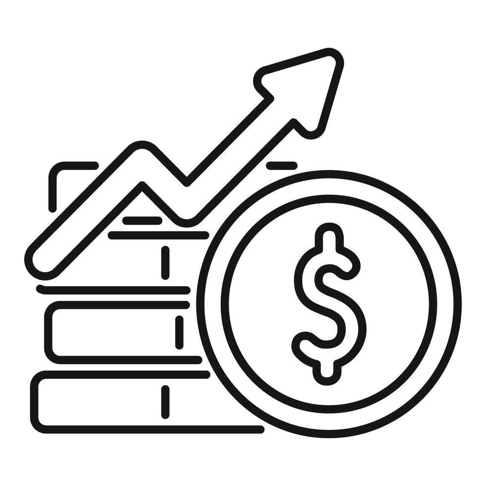 Money growing up with increasing graph and dollar coin vector