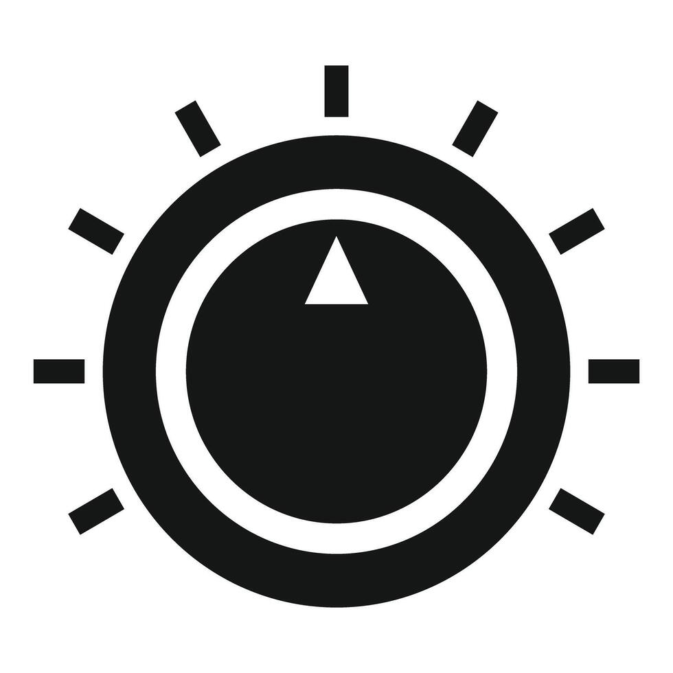 Round volume knob with triangle indicator pointing upwards vector