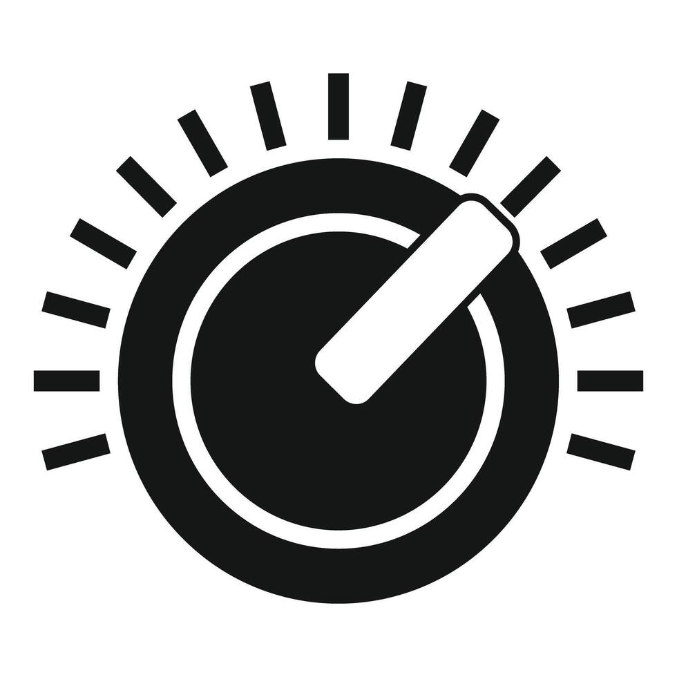 Control knob increasing volume or level with rays effect icon vector