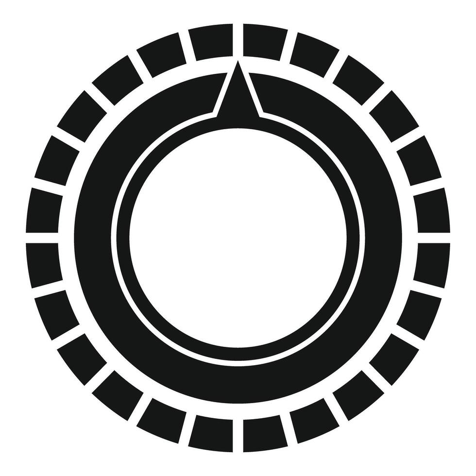 Timer showing time passing, clock or gauge with notches and triangle pointer vector
