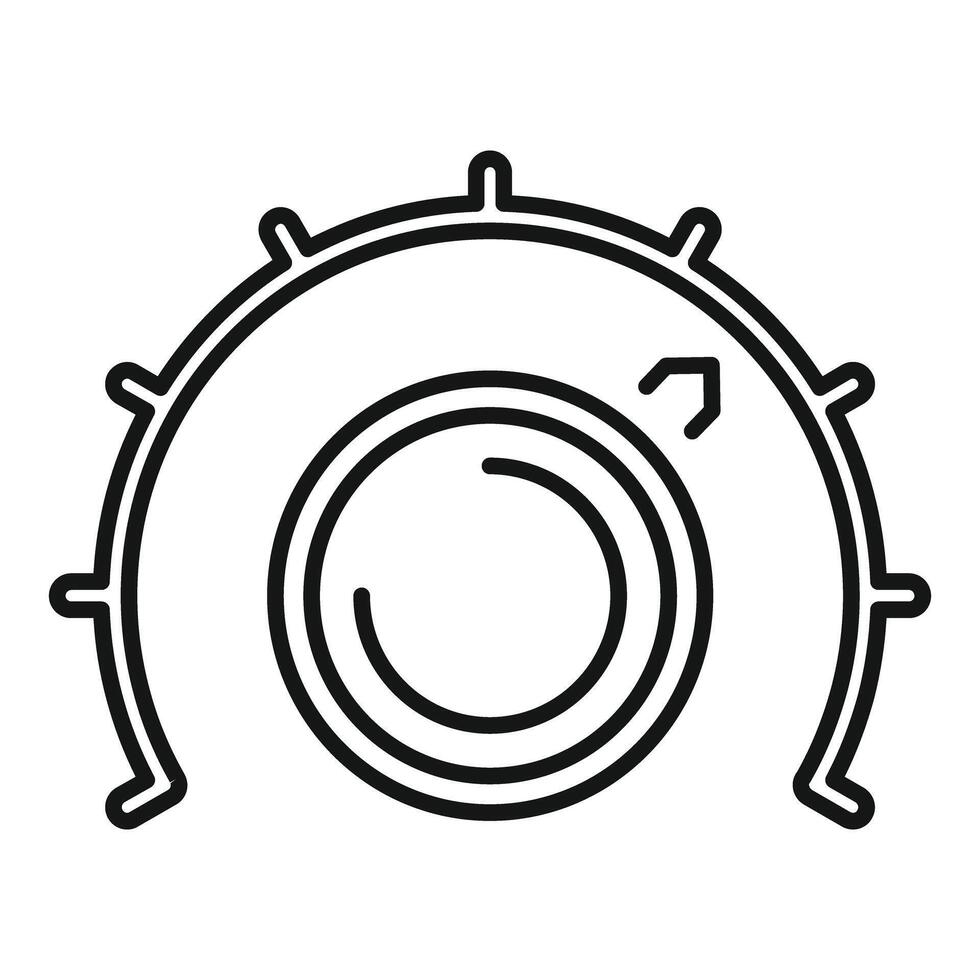 Volume control knob increasing sound level icon vector