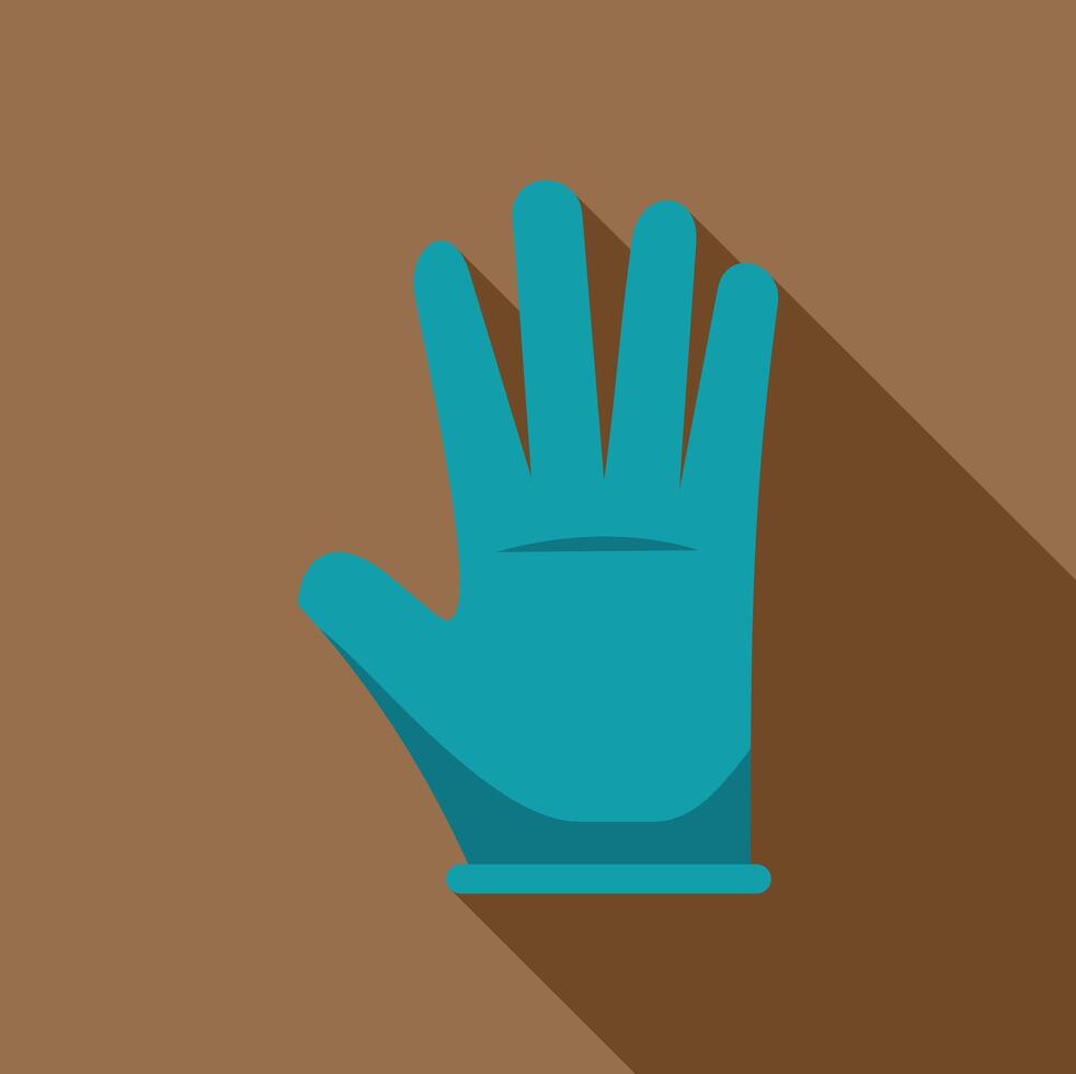 Blue medical glove showing open hand protecting from virus and bacteria vector
