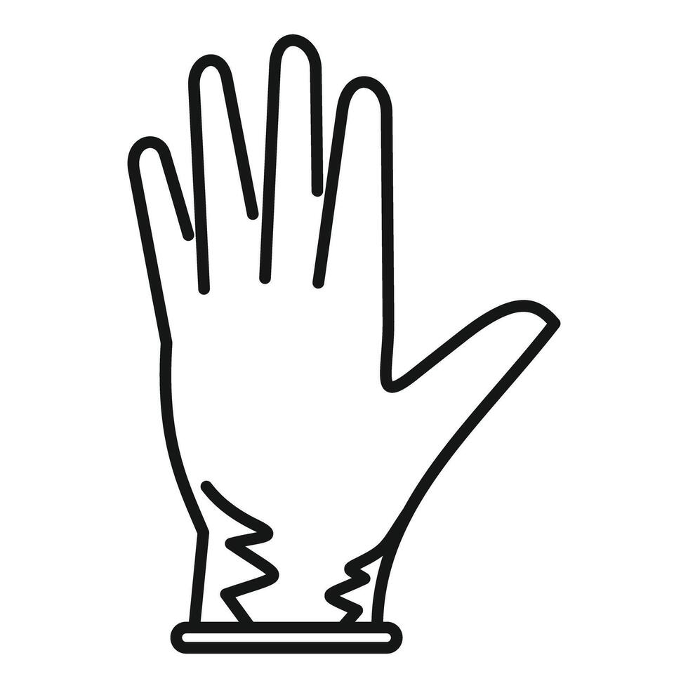 Torn protective glove showing open hand vector