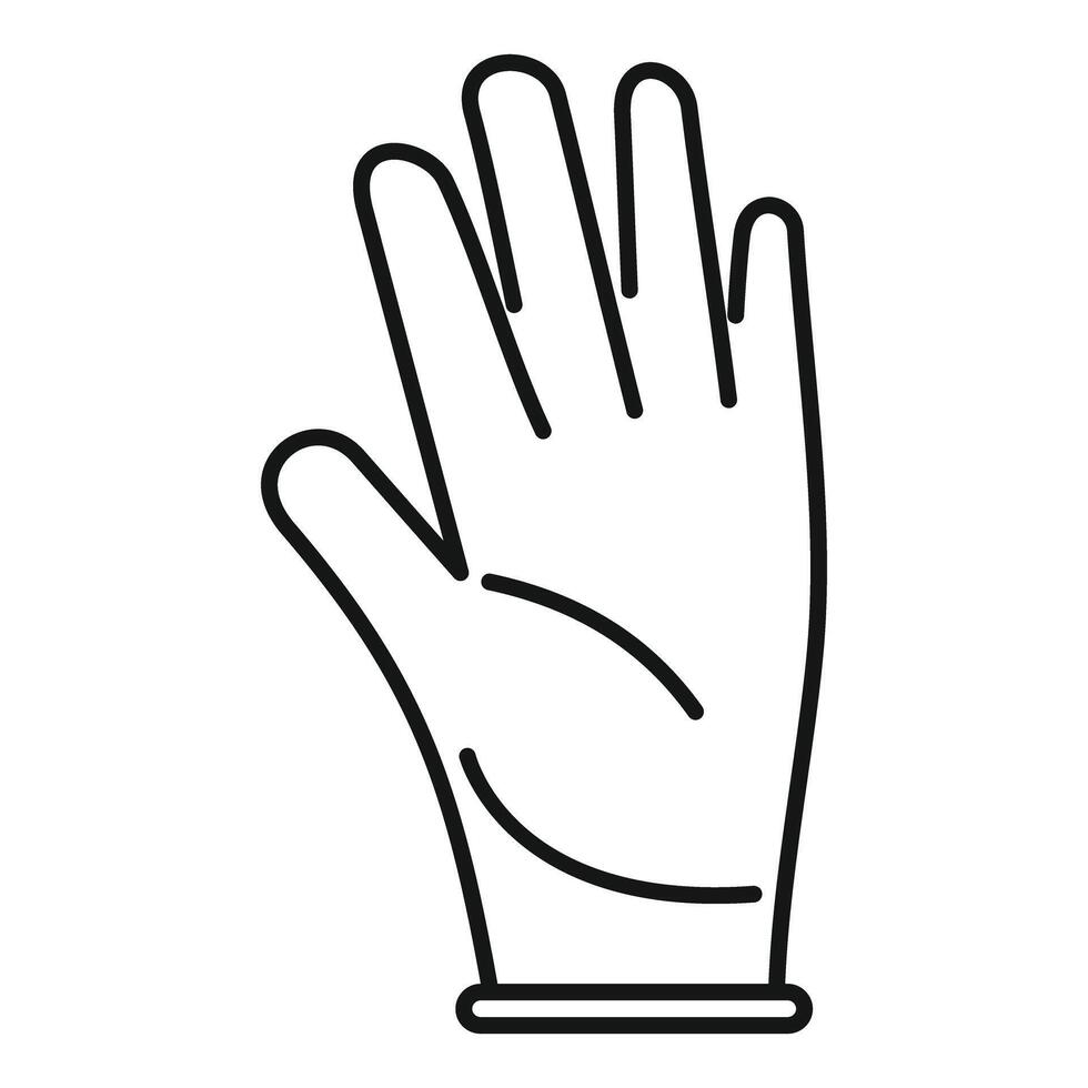 Hand wearing a protective glove showing four fingers in a clean minimalist style vector