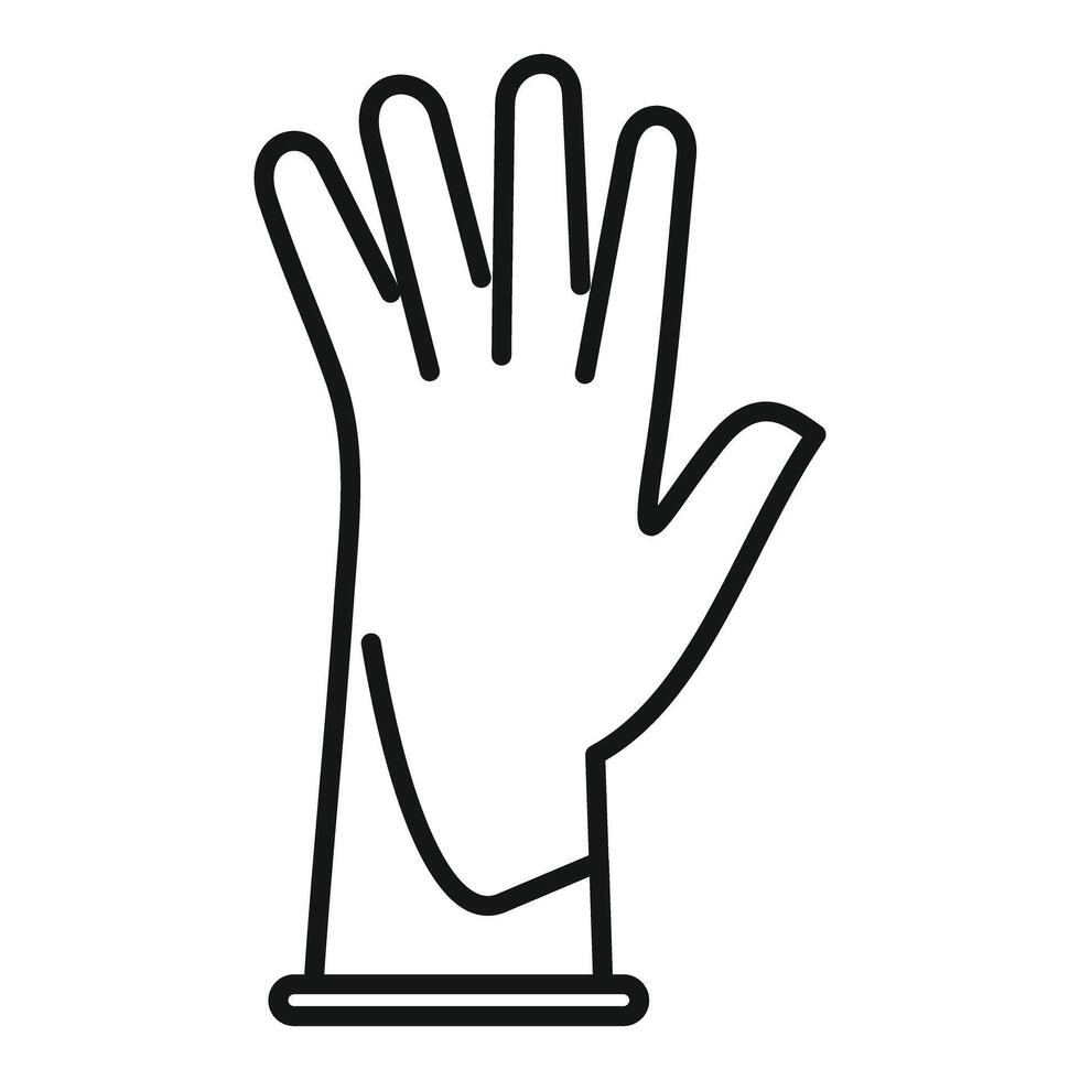 Cleaning glove showing open hand with five fingers for hygiene and protection vector