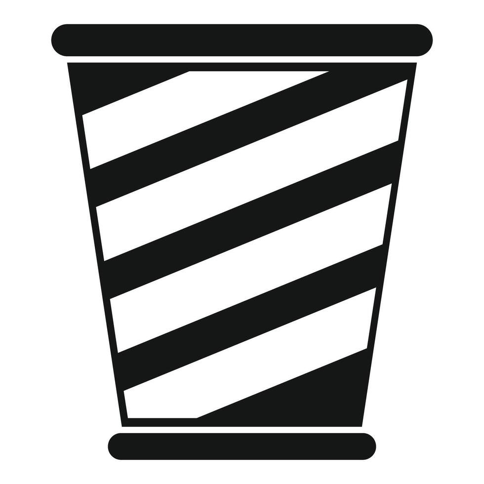 Disposable paper cup with striped pattern for beverages vector