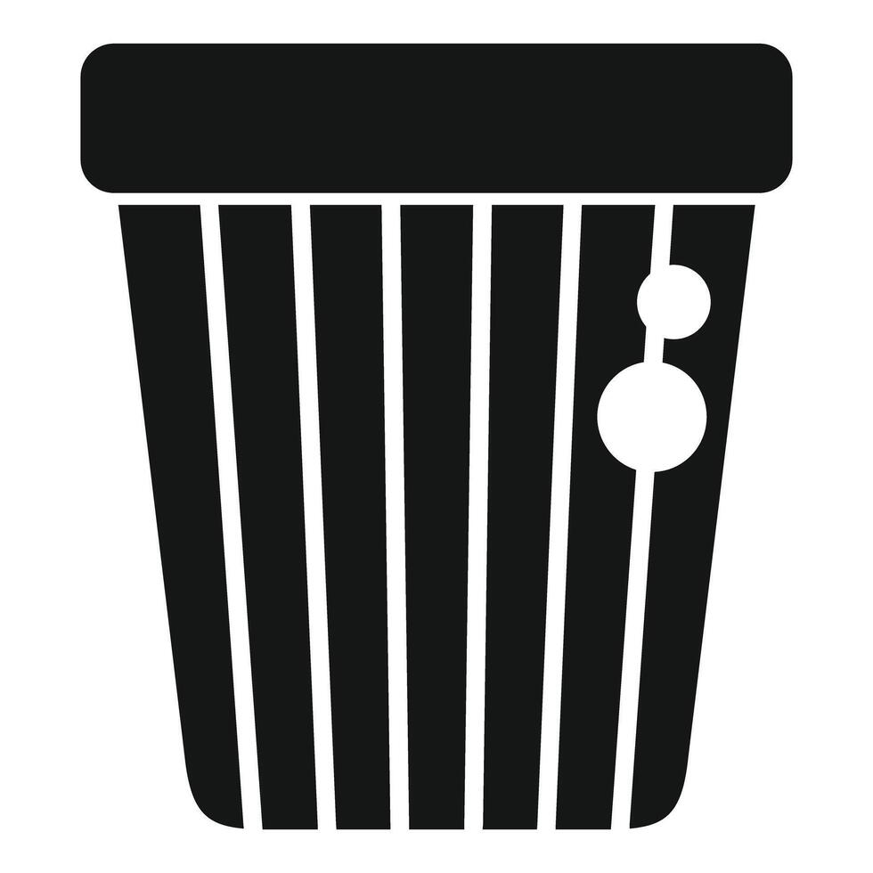 Black and white striped trash can with holes representing recycling vector