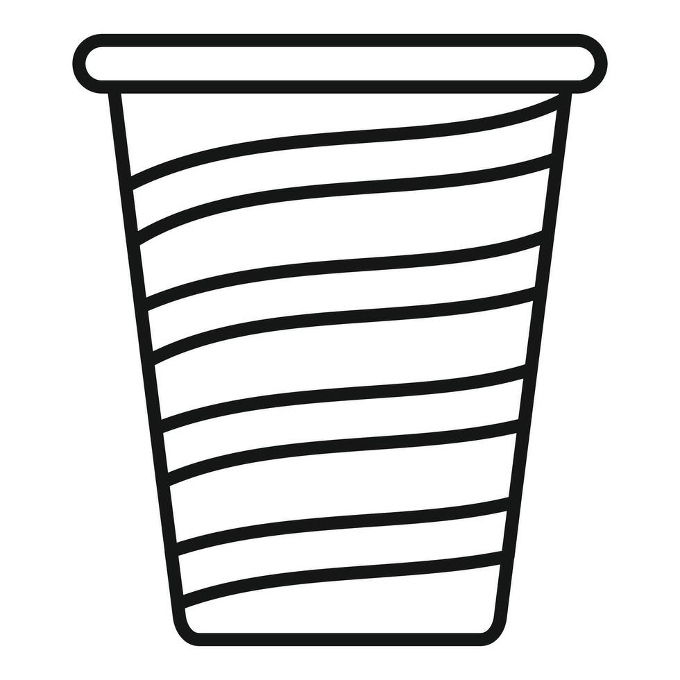 Disposable paper cup with wavy lines for hot beverages and takeout drinks vector