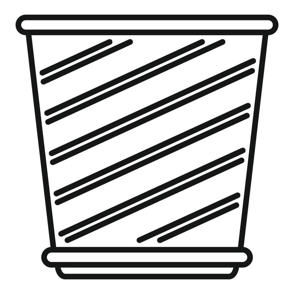 Disposable paper cup with diagonal lines pattern for hot beverages vector
