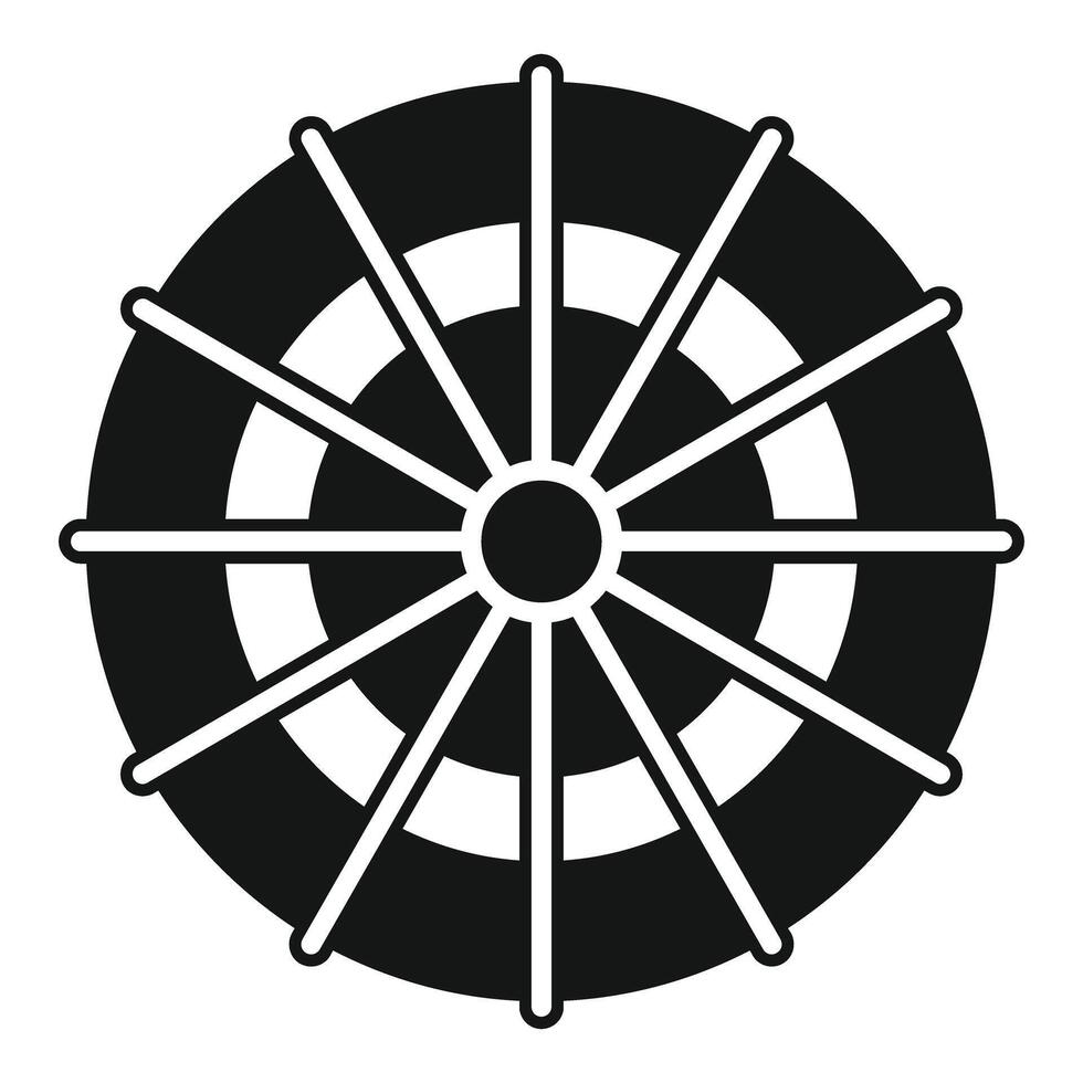 Water mill wheel rotating and generating energy for sustainable power vector