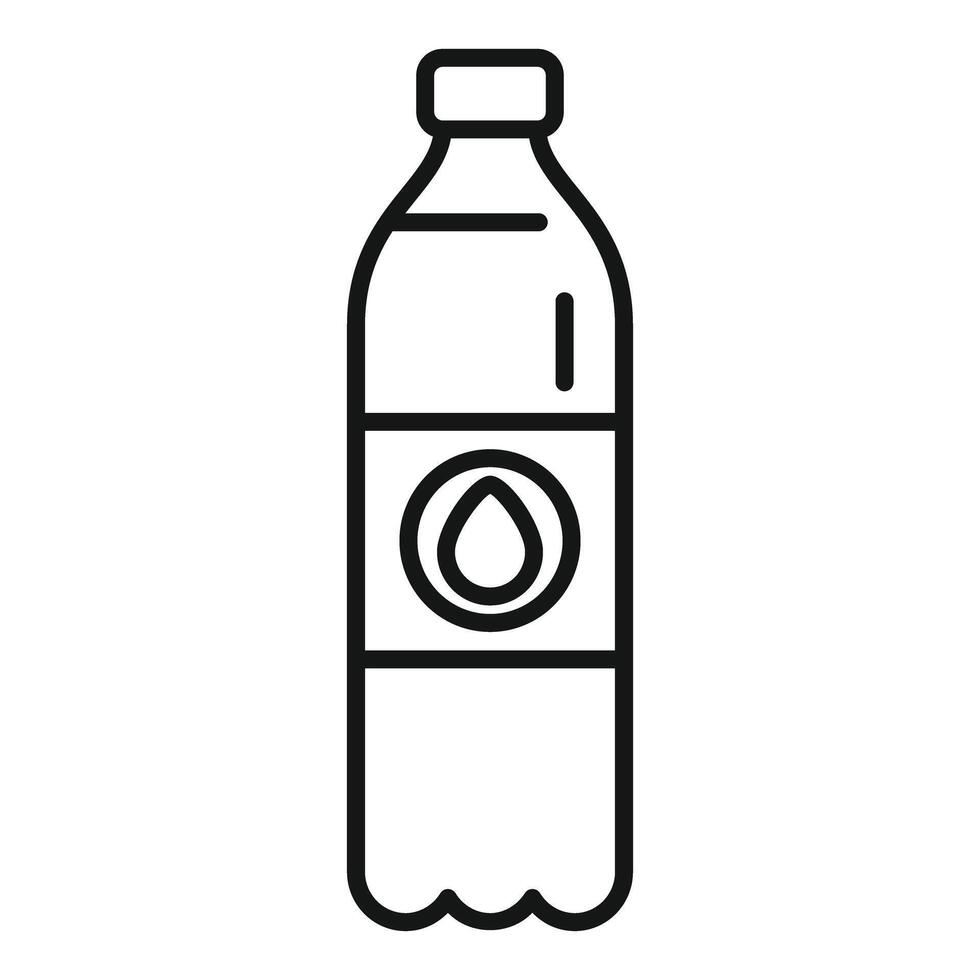 Plastic bottle containing purified water with drop logo displaying purity and hydration vector