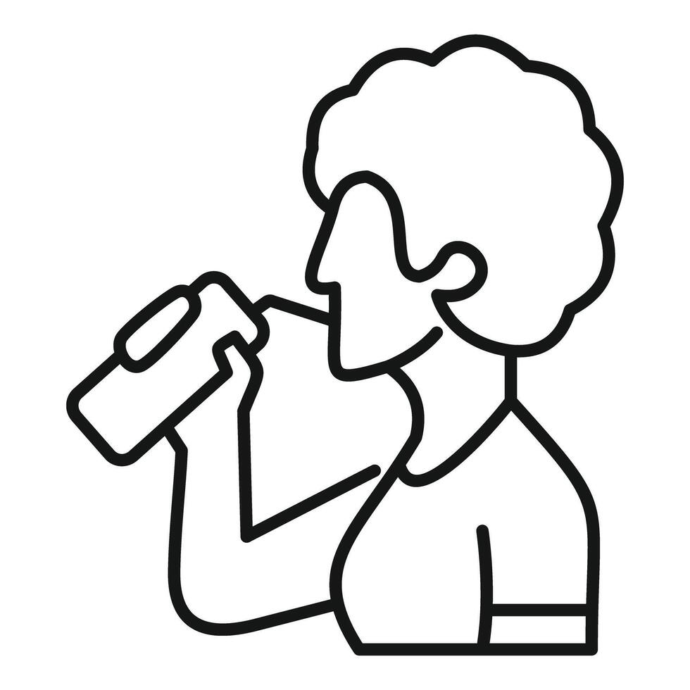 Woman drinking water after workout, healthy lifestyle and hydration icon vector