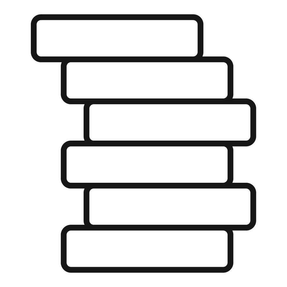 Stack of rectangular objects forming a zigzag pattern vector