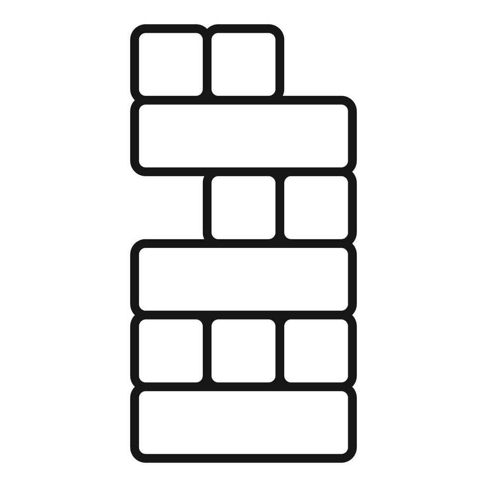 Building blocks tower balancing on white background vector