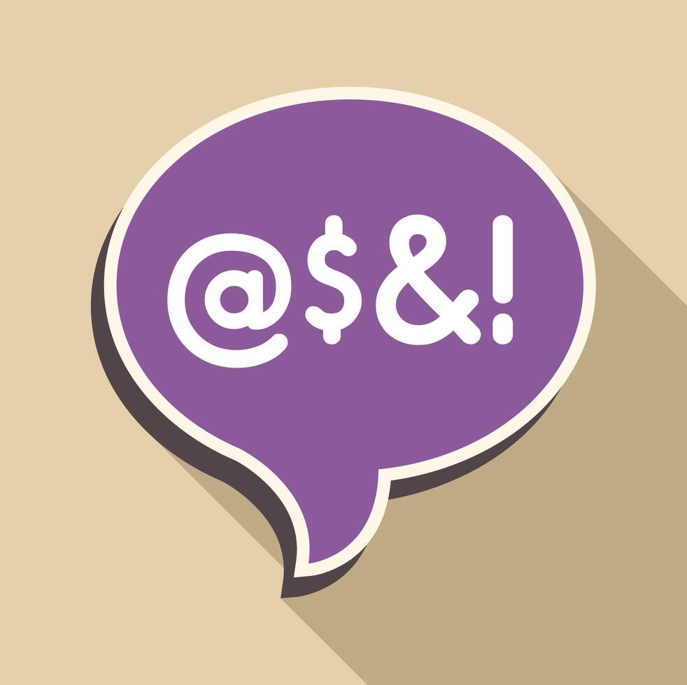 Speech bubble showing at sign, dollar sign, ampersand, and exclamation mark vector