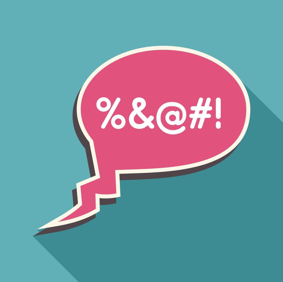 Censored dialogue balloon showing forbidden words expressing bad language vector
