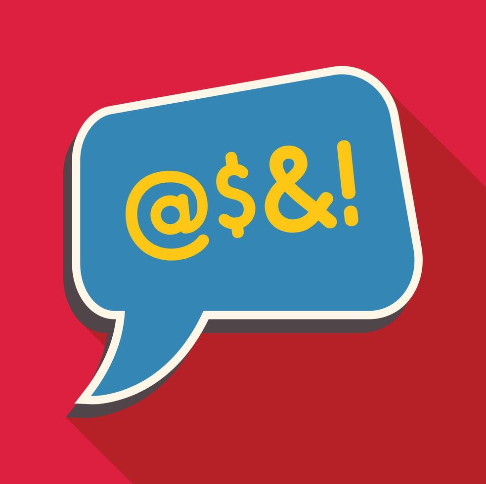 Speech bubble showing internet symbols for communication vector