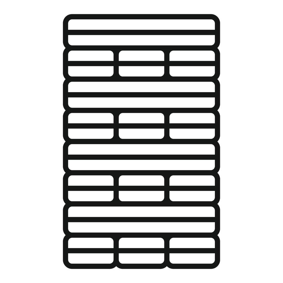 Stacked wood pallets forming a tall structure symbolizing logistics and storage vector