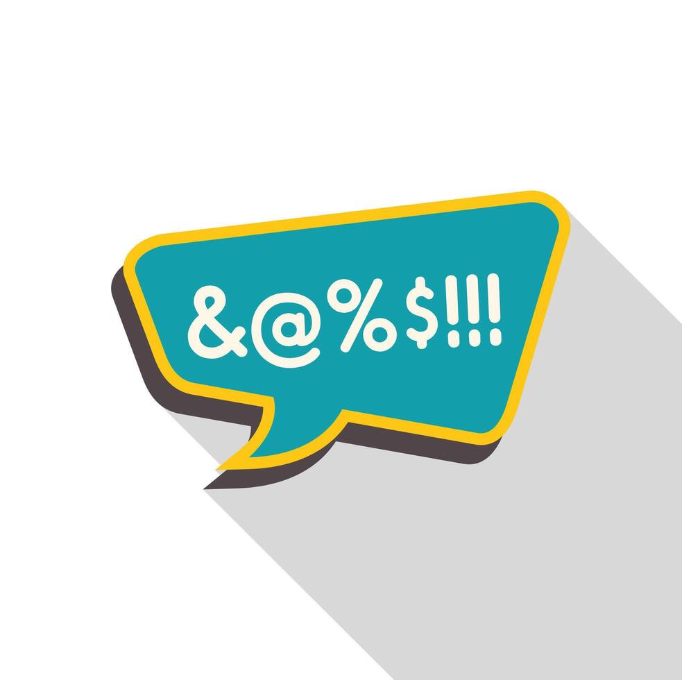 Turquoise speech bubble showing currency and special symbols vector