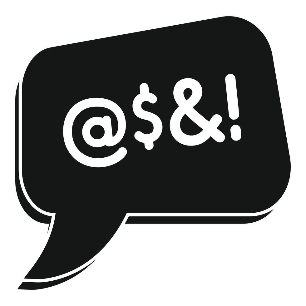Black speech bubble showing internet slang and informal language vector